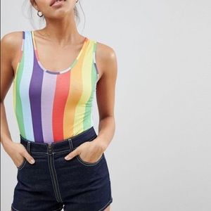 Pretty Little Thing rainbow bodysuit